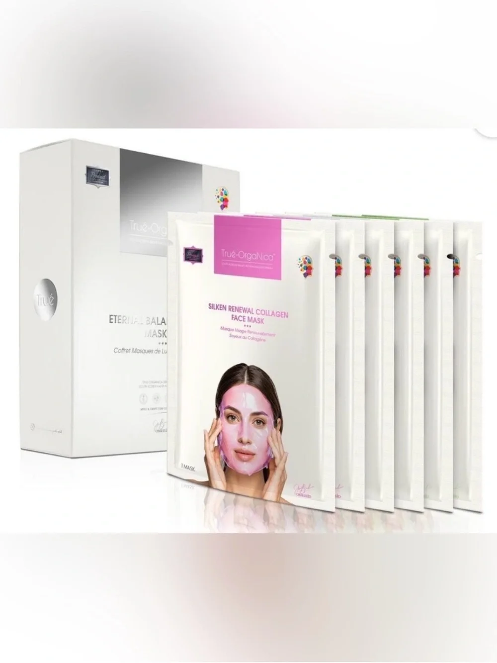 True Organica NIP Silken Renewal Collagen Face Mask - Pink (6 Pack)